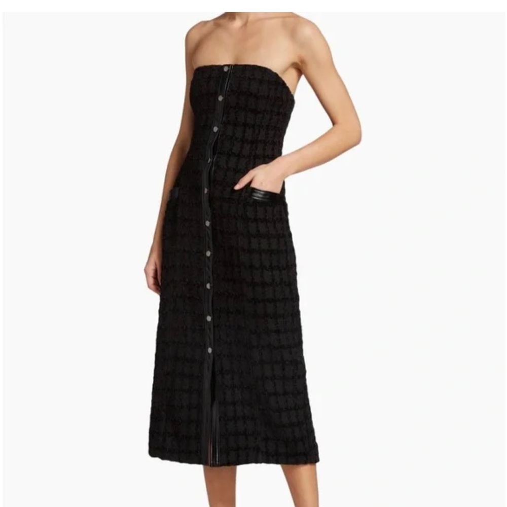 En Saison Black Strapless Midi Dress